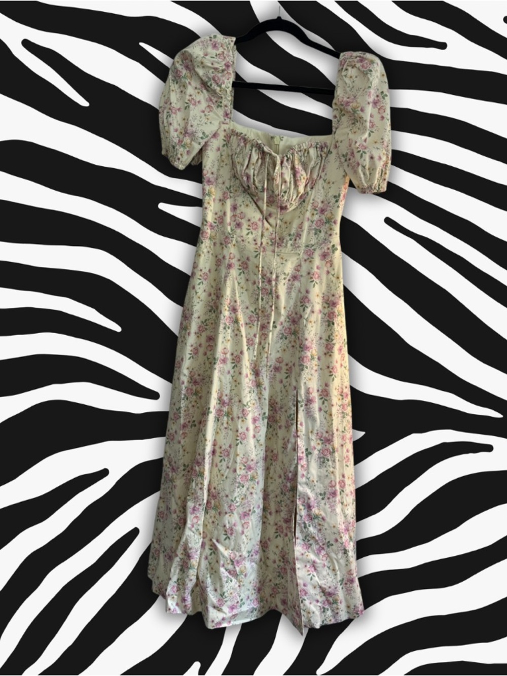 House of CB Talullah Lemon Floral Puff Sleeve Midi Sundress